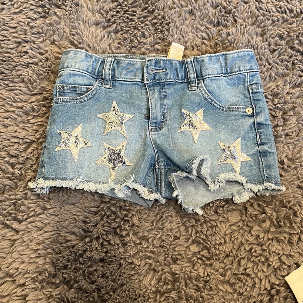 Justice Classic Denim Shorts with stars